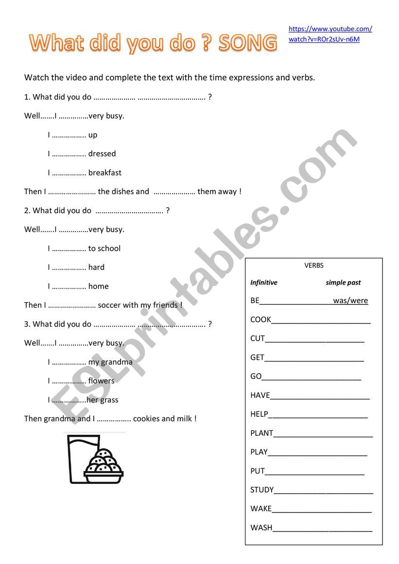 What did you do?  worksheet