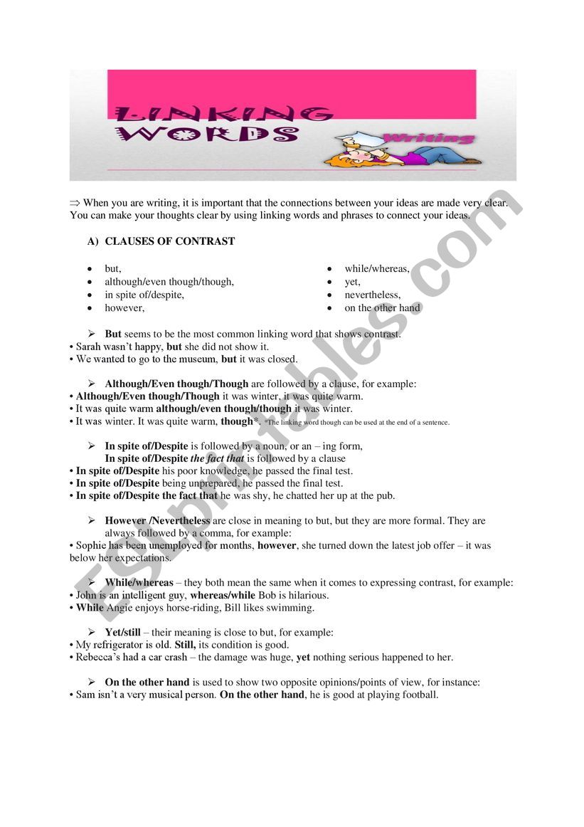 linking-words-conjunctions-transition-words-esl-worksheet-by-gedikydyo