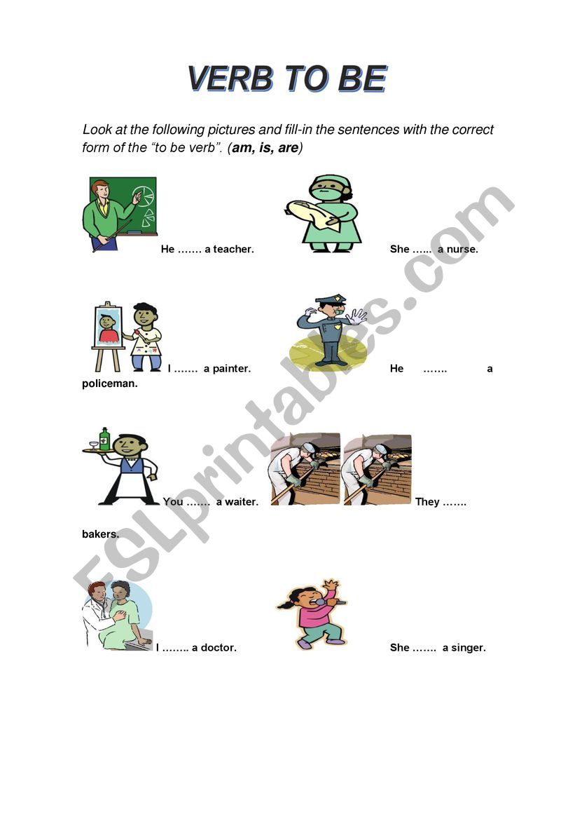 Verb to be worksheet