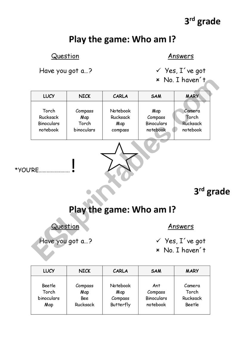whos who - have you got....? worksheet