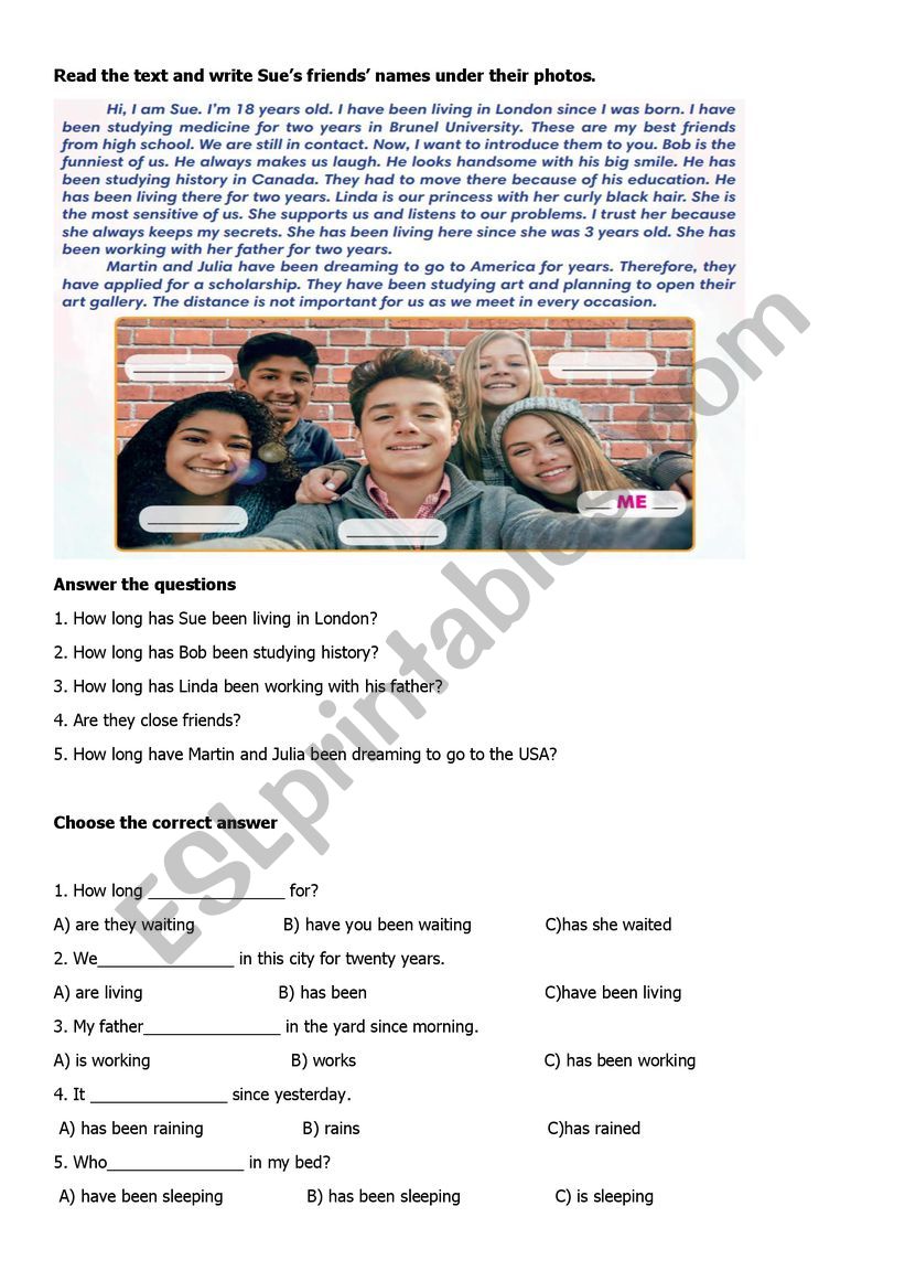 friends matter worksheet