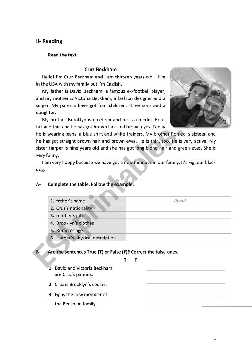 test worksheet