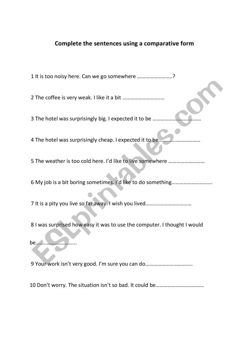 ADJECTIVES worksheet