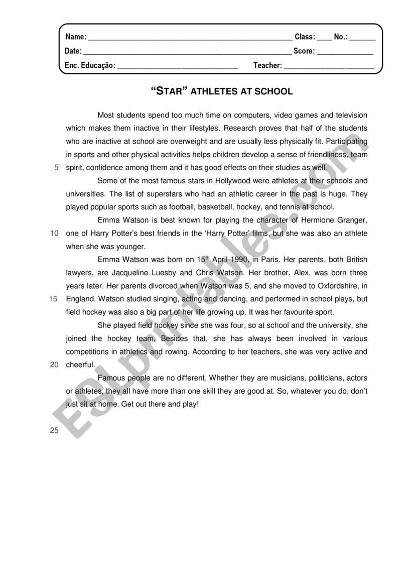 STAR ATHLETES AT SCHOOL_7th grade test