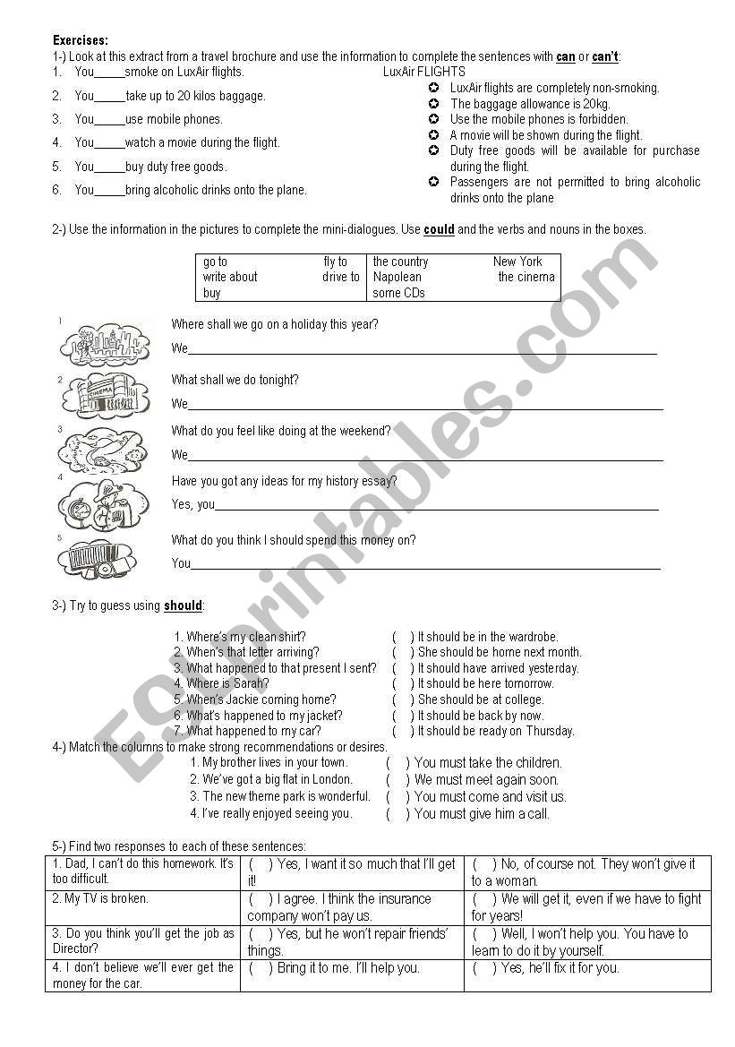 Modal Verbs - part 2/3 worksheet