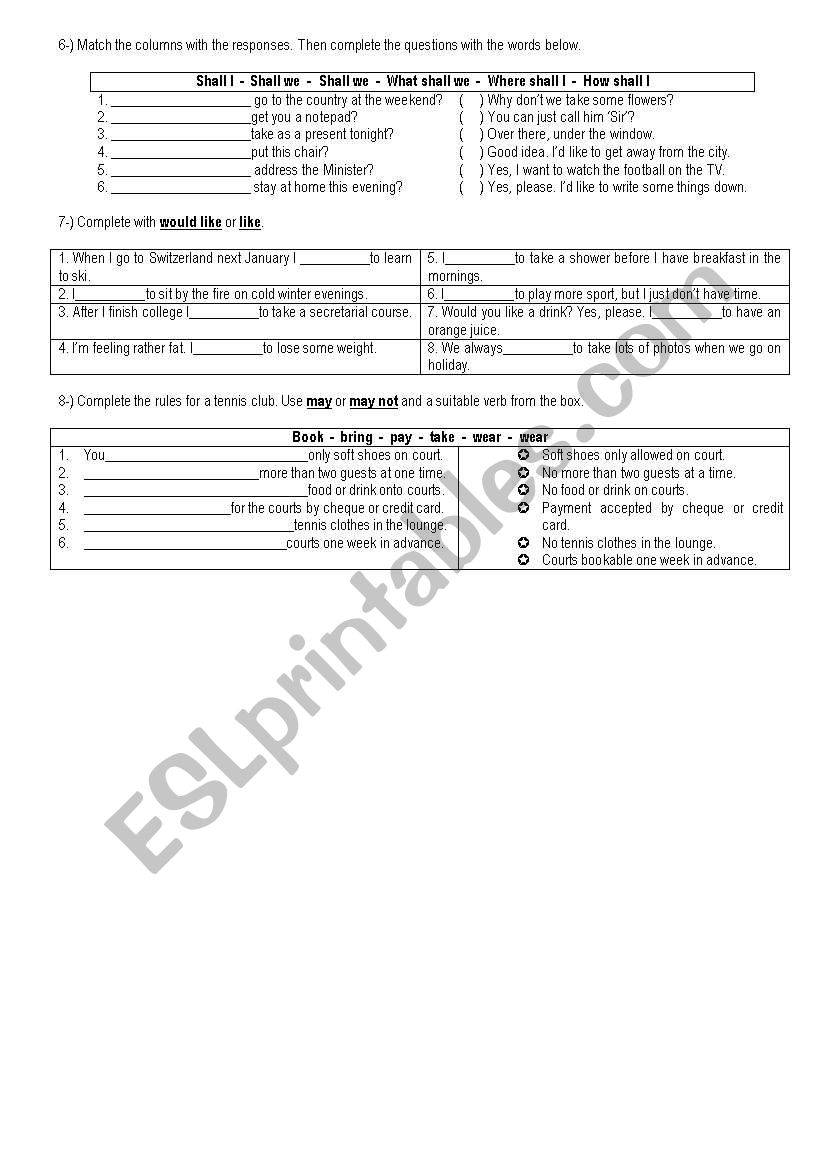 Modal verbs - 3/3 worksheet