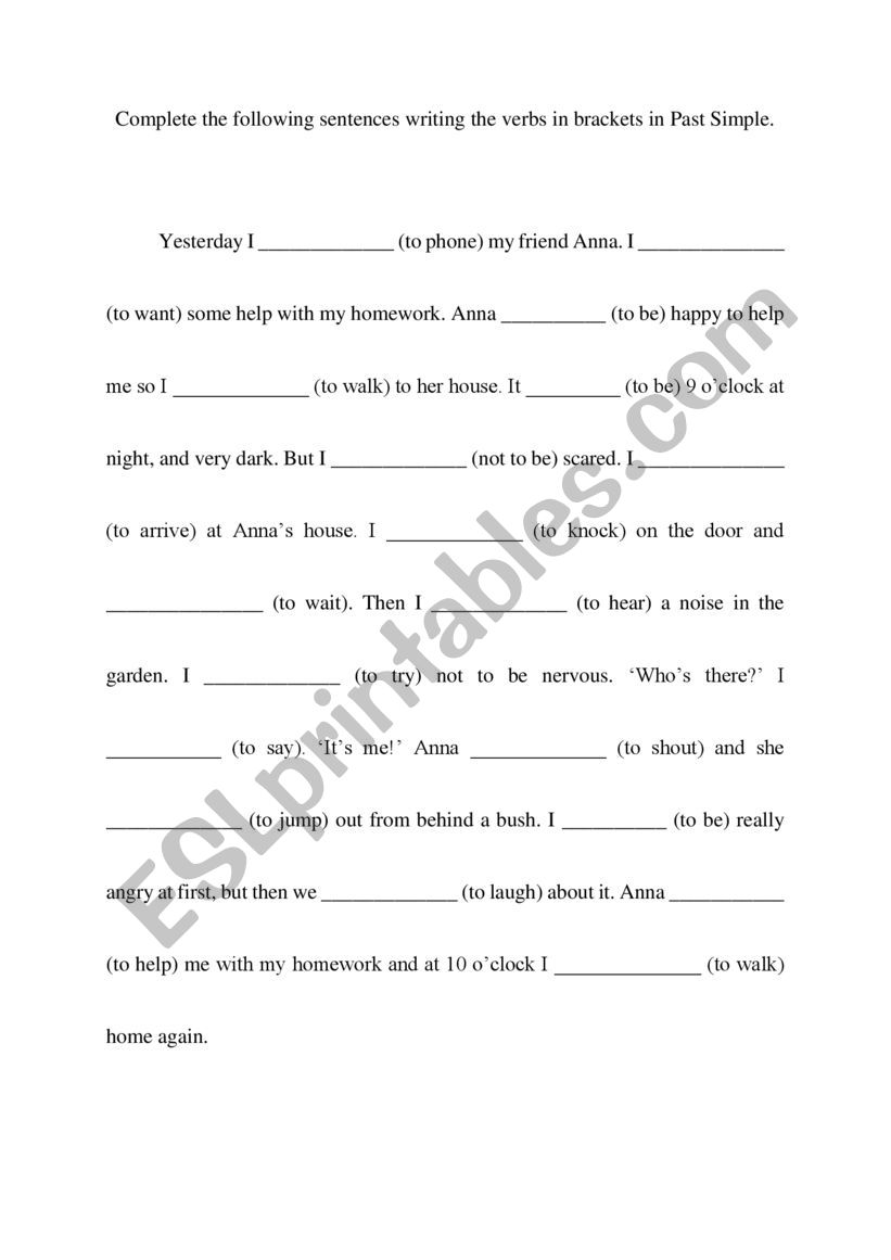 Past Simple worksheet