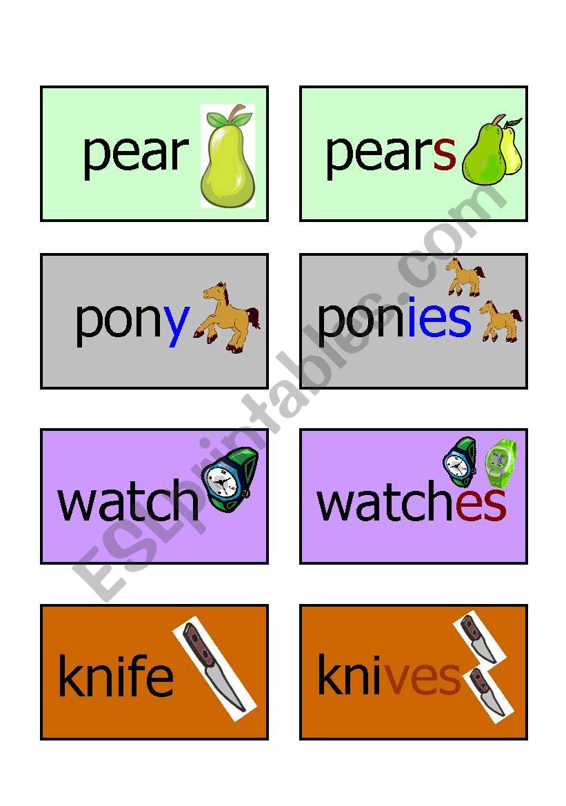 Singular and Plural activity cards (Part 3) 14.08.08