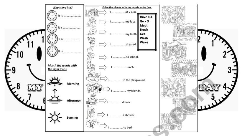 daily routine worksheet