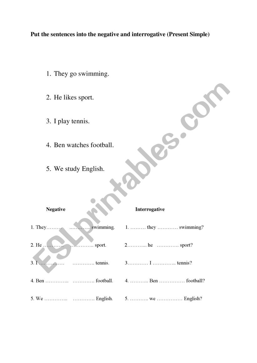 Present Simple worksheet