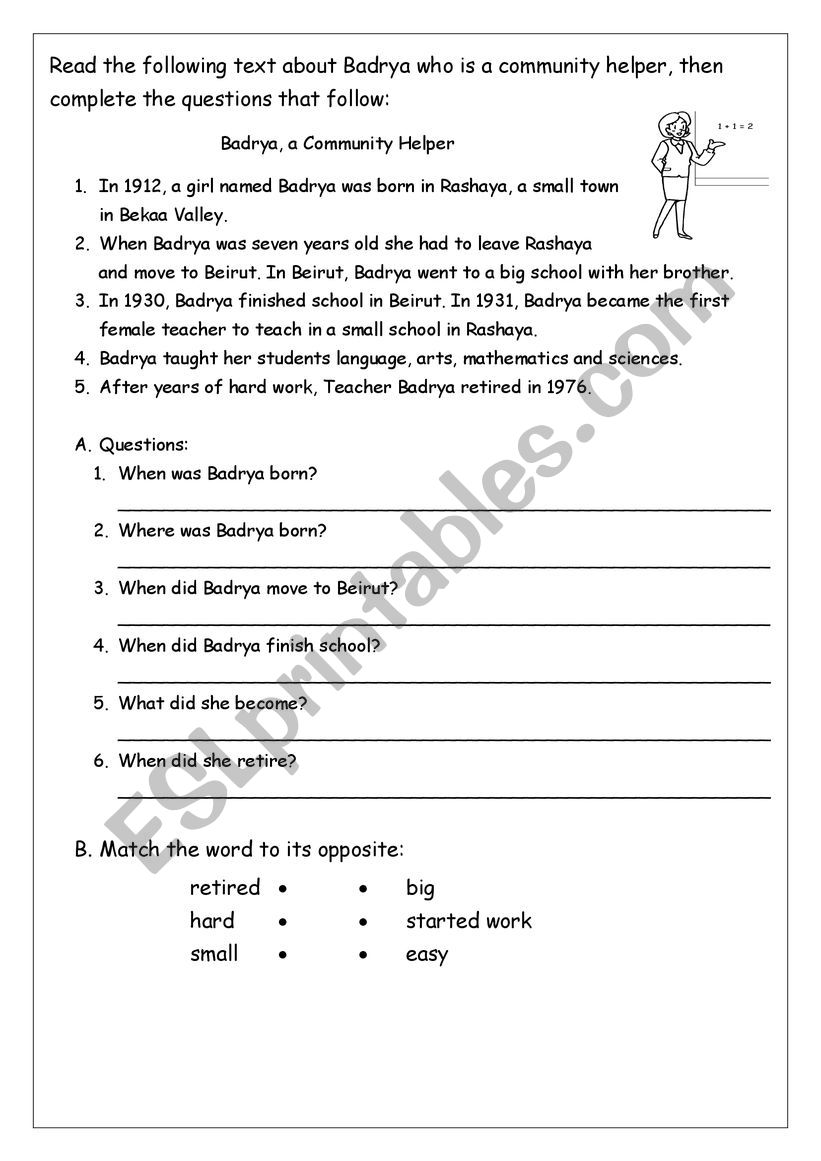 community helpers worksheet