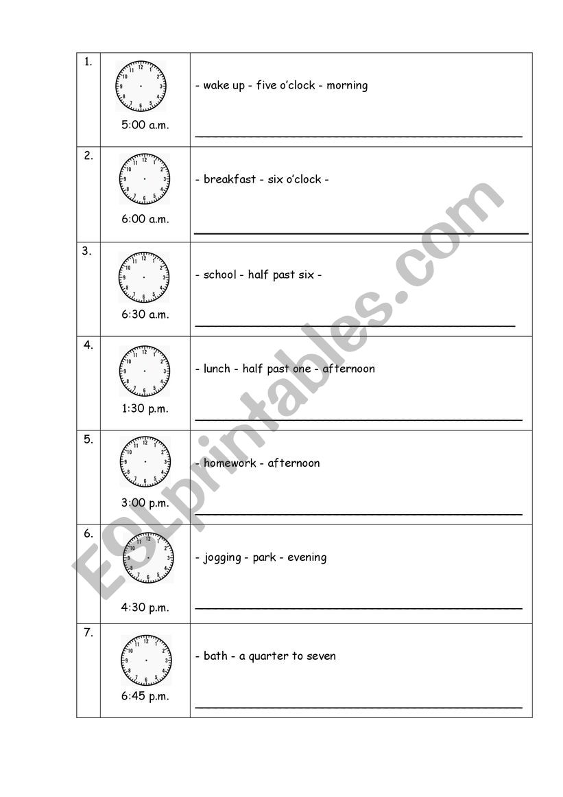 My Daily Routine worksheet