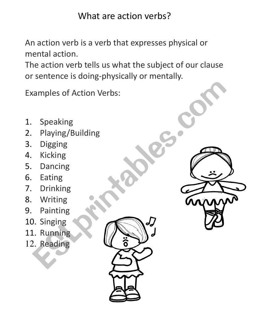 Action Verbs  worksheet