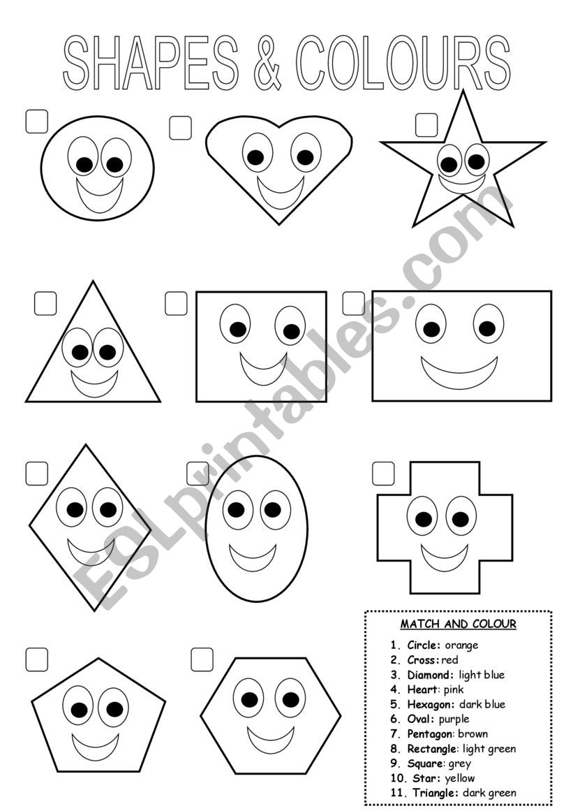 Geometric shapes worksheet