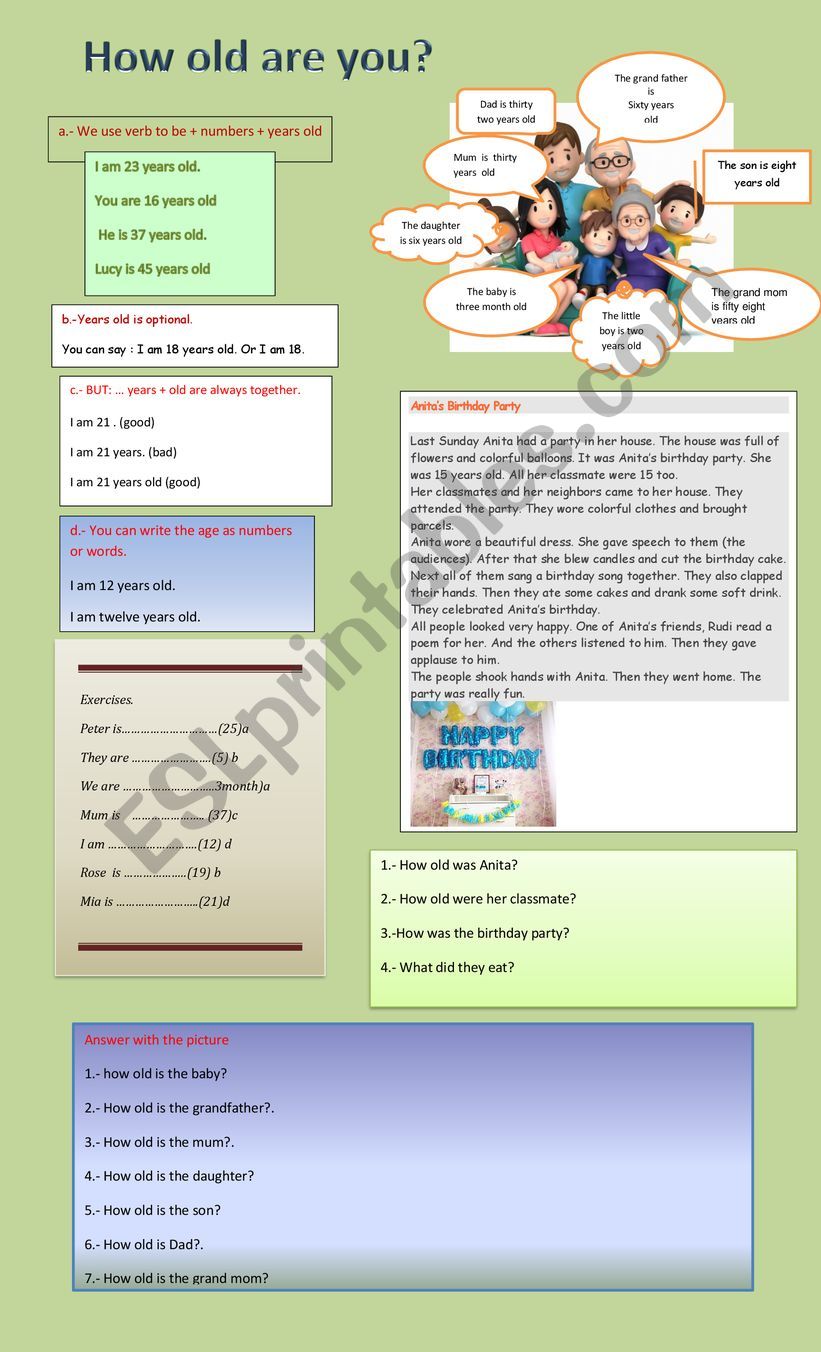 HOW OLD ARE YOU? worksheet