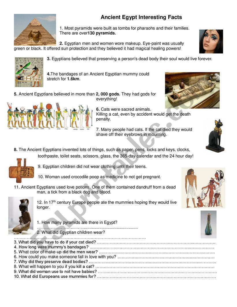 Ancient Egypt Interesting Facts