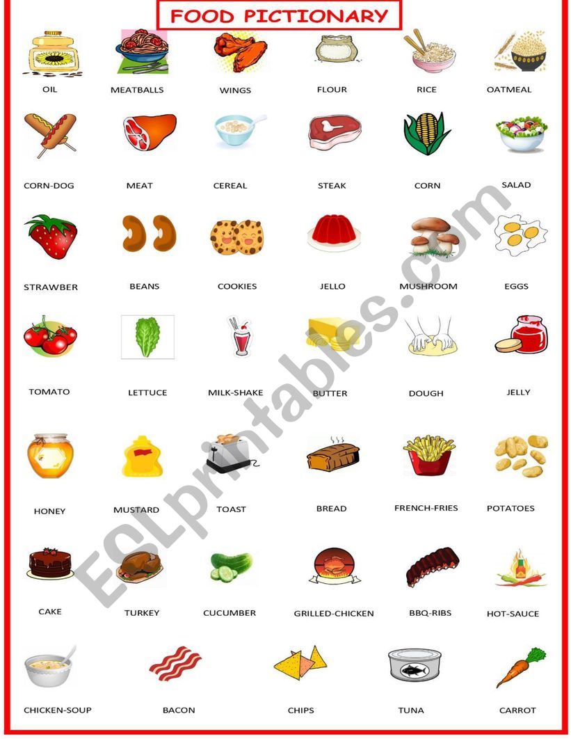 Food Pictionary  1 OF 3 exercise set