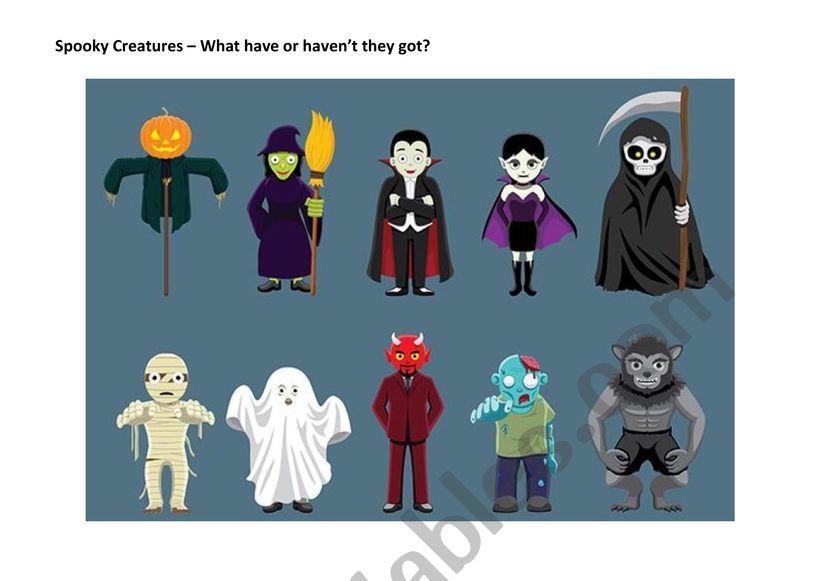 Halloween Spooky Creatures worksheet