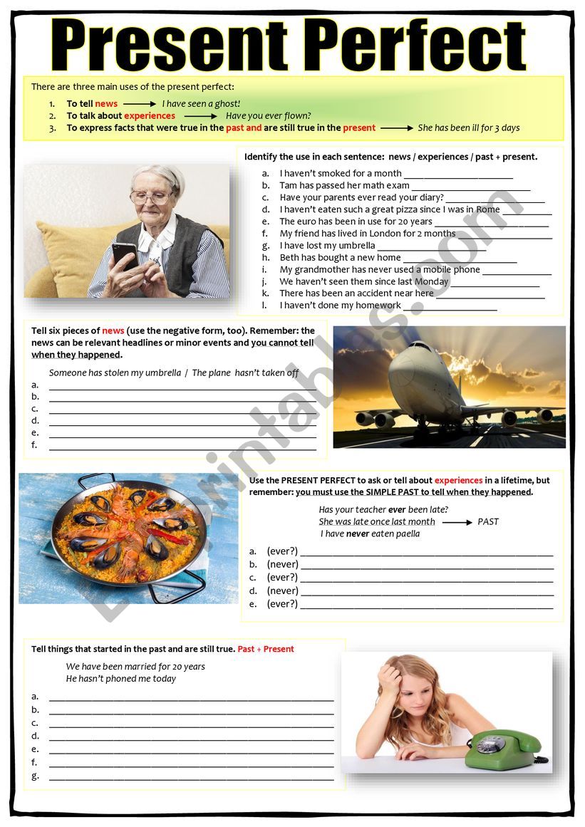 PRESENT PERFECT worksheet