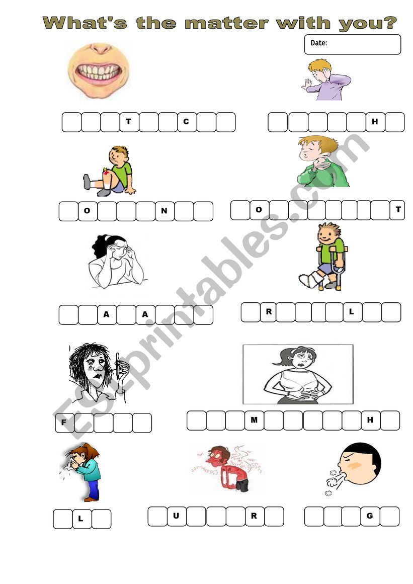 illnesses worksheet