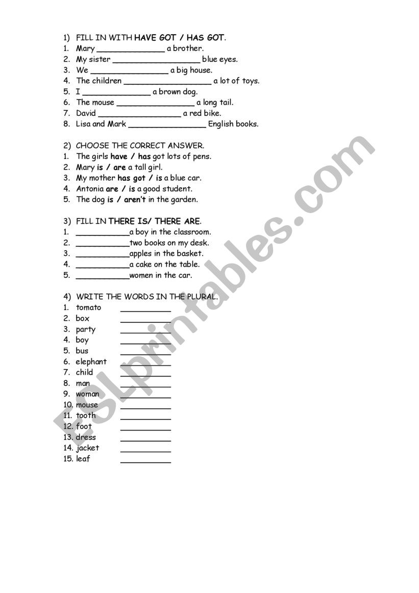 a junior grammar revision worksheet