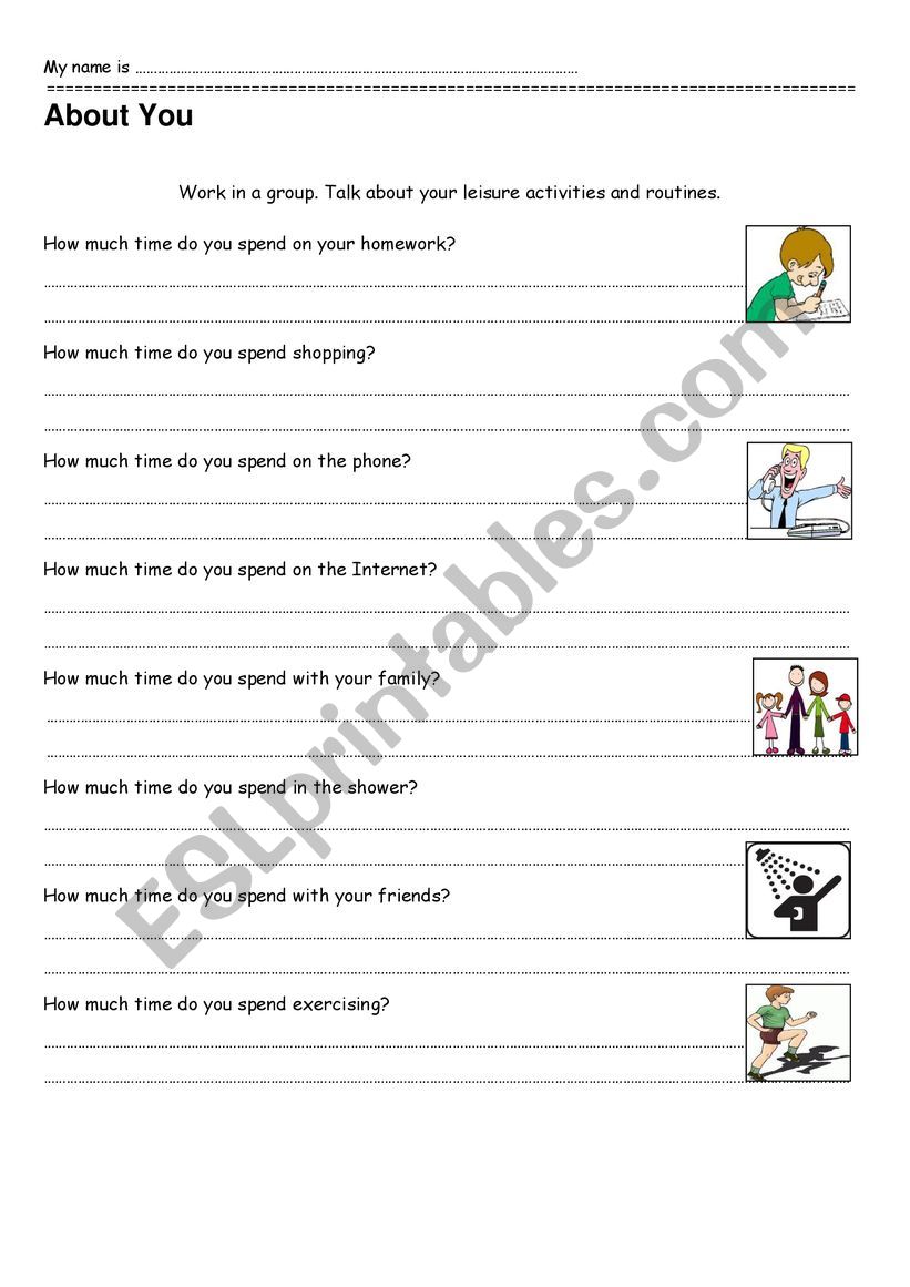 Daily Activities and Routines worksheet