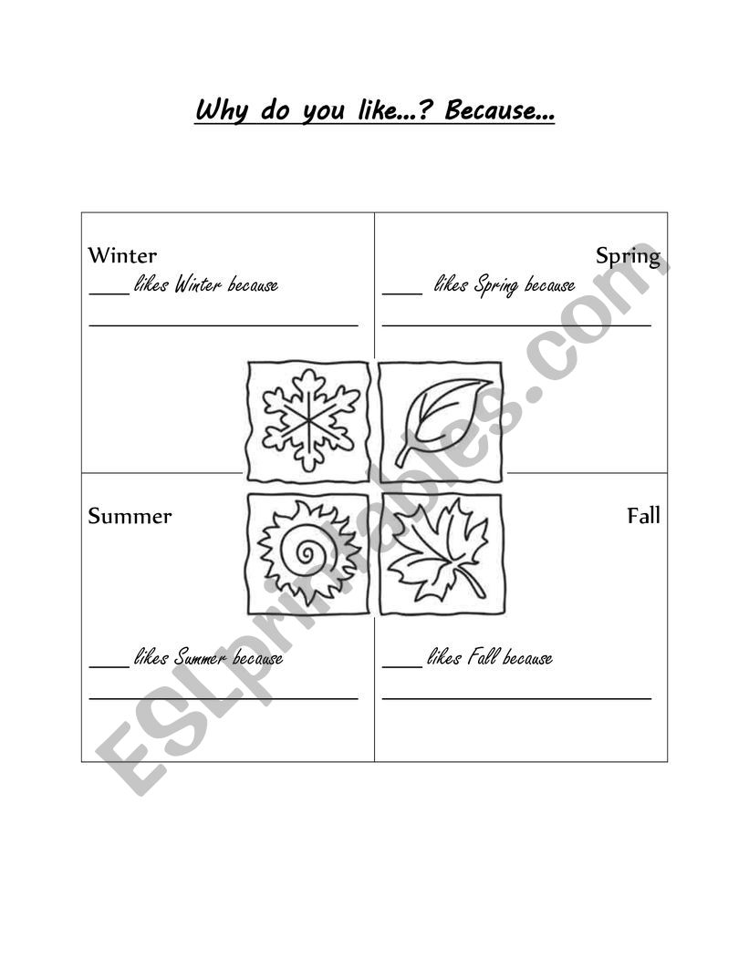 Speaking Activity - Because worksheet