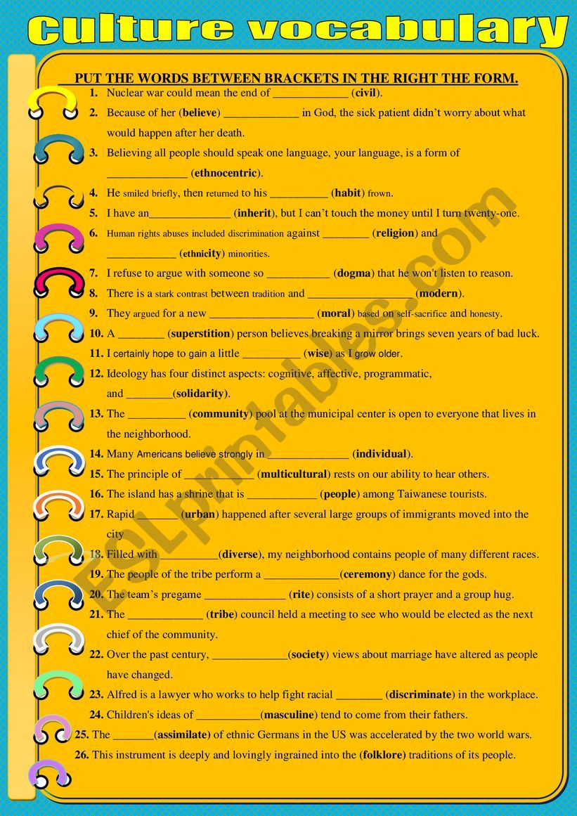 Tasks: Definitions of Culture - Engelsk 1 - NDLA