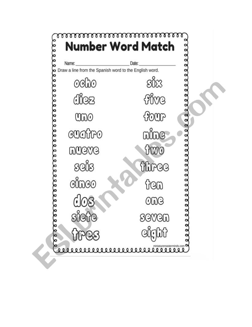 numbers 1-10 worksheet