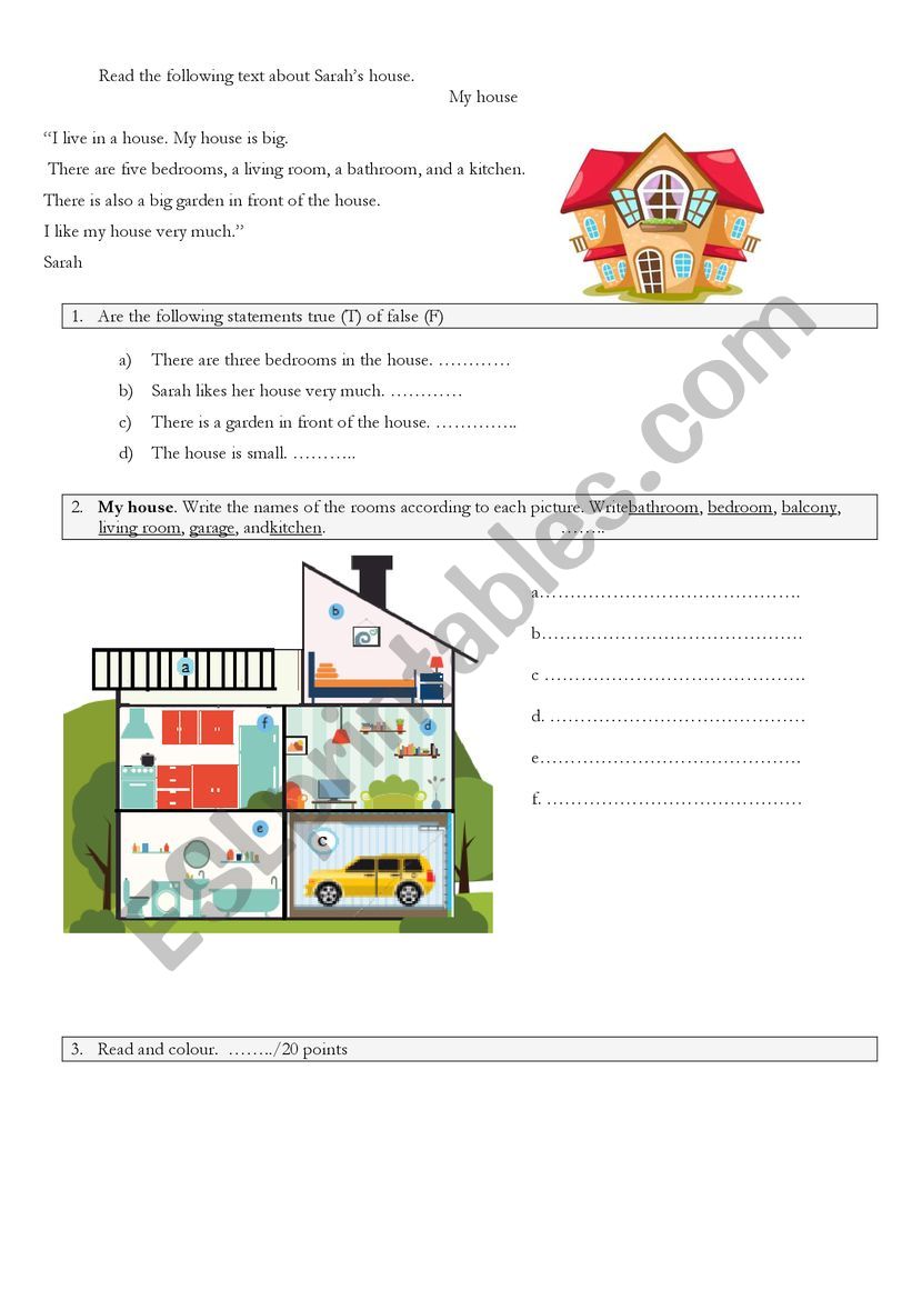 house worksheet