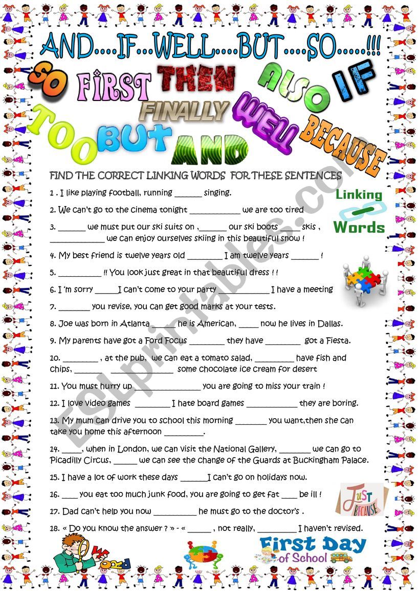 Linking words: elementary with KEY