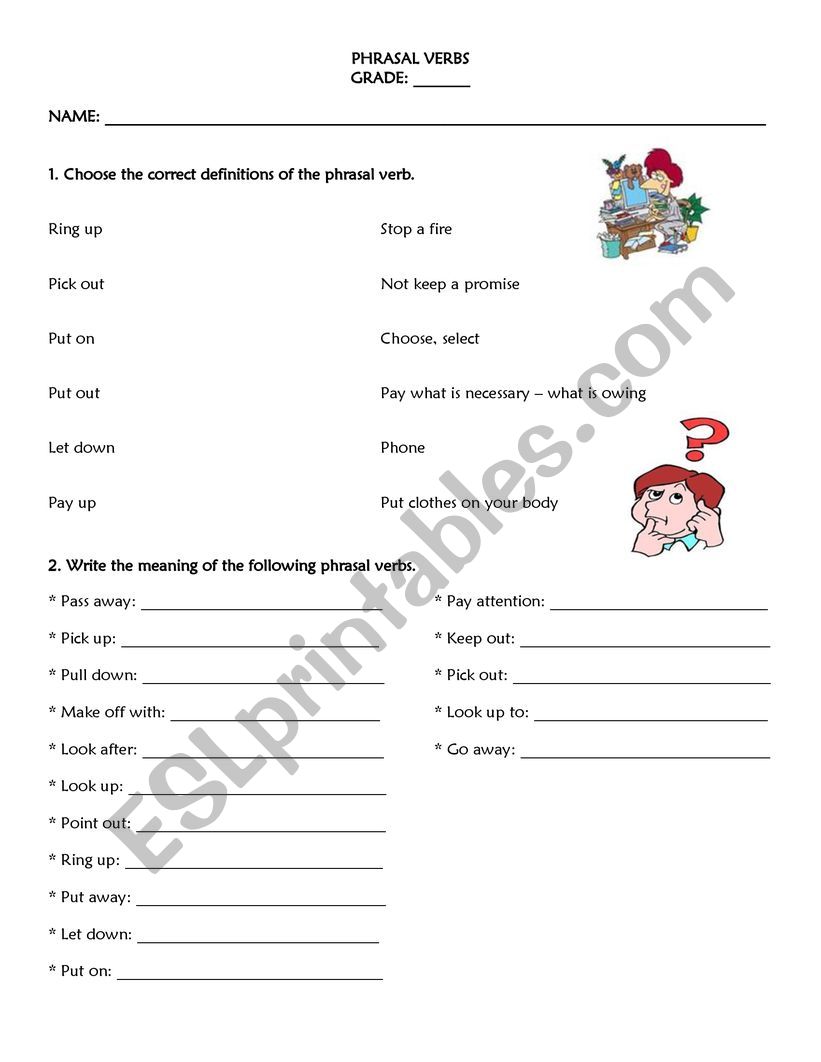 Phrasal Verbs 3 worksheet