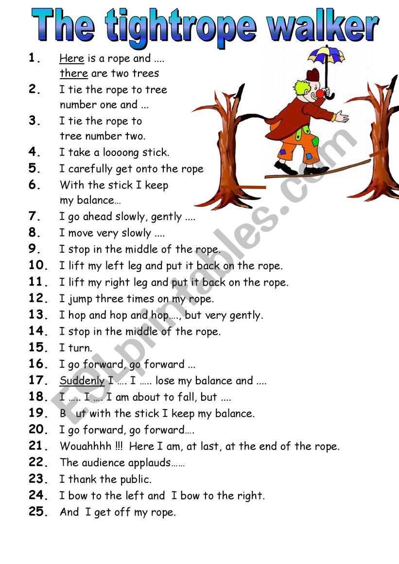 The tightrope walker. Role-play + teachers notes