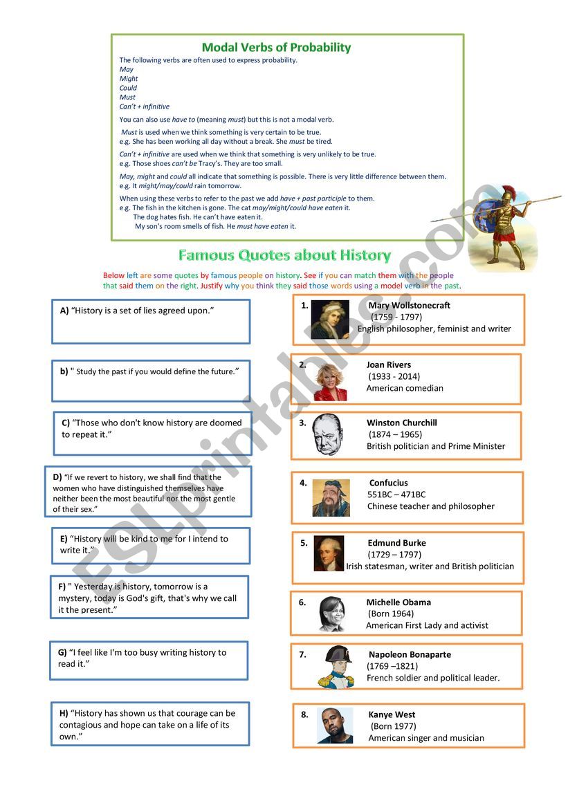 Quotes about History  worksheet