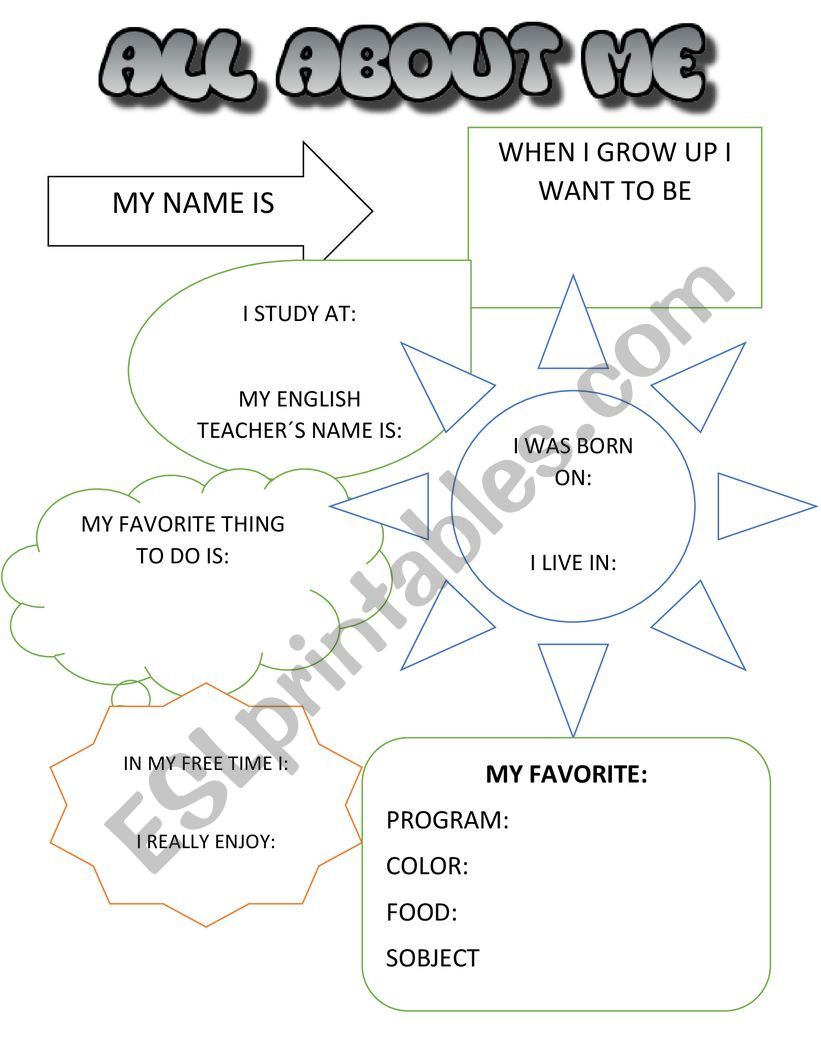 All about me  worksheet