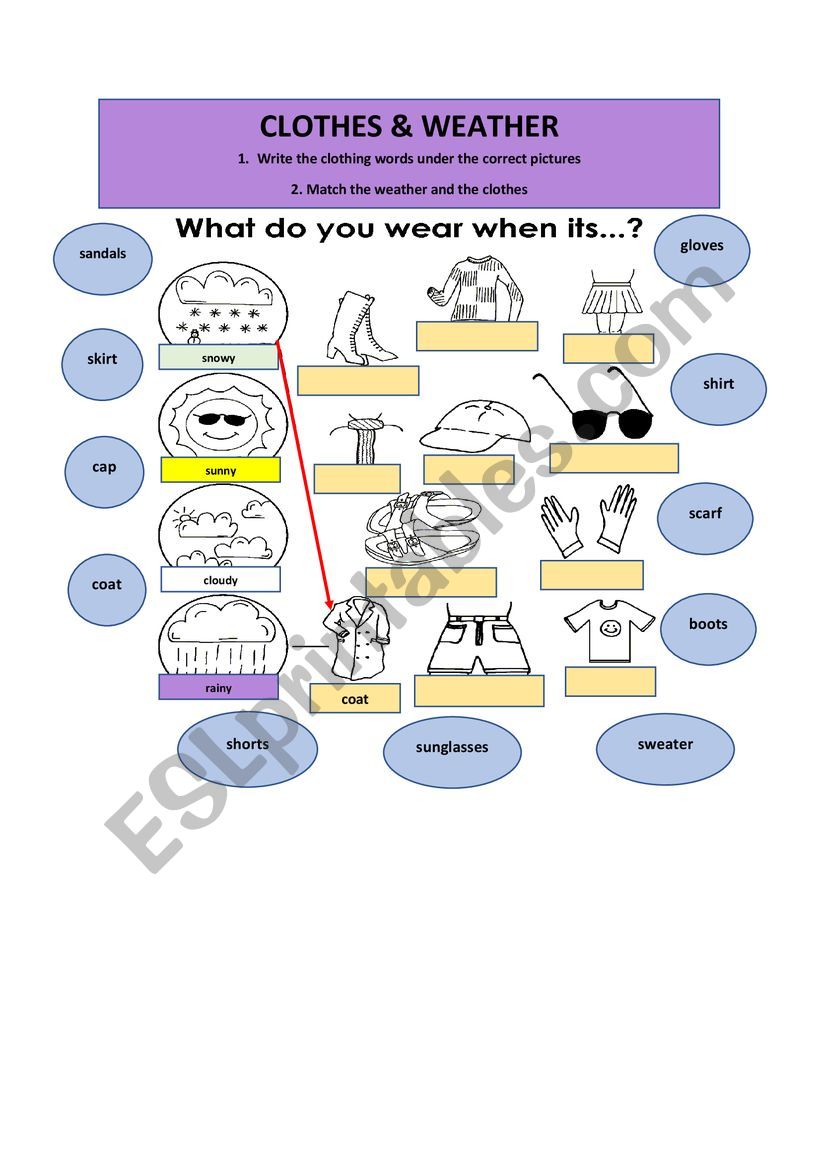 WEATHER & CLOTHES worksheet
