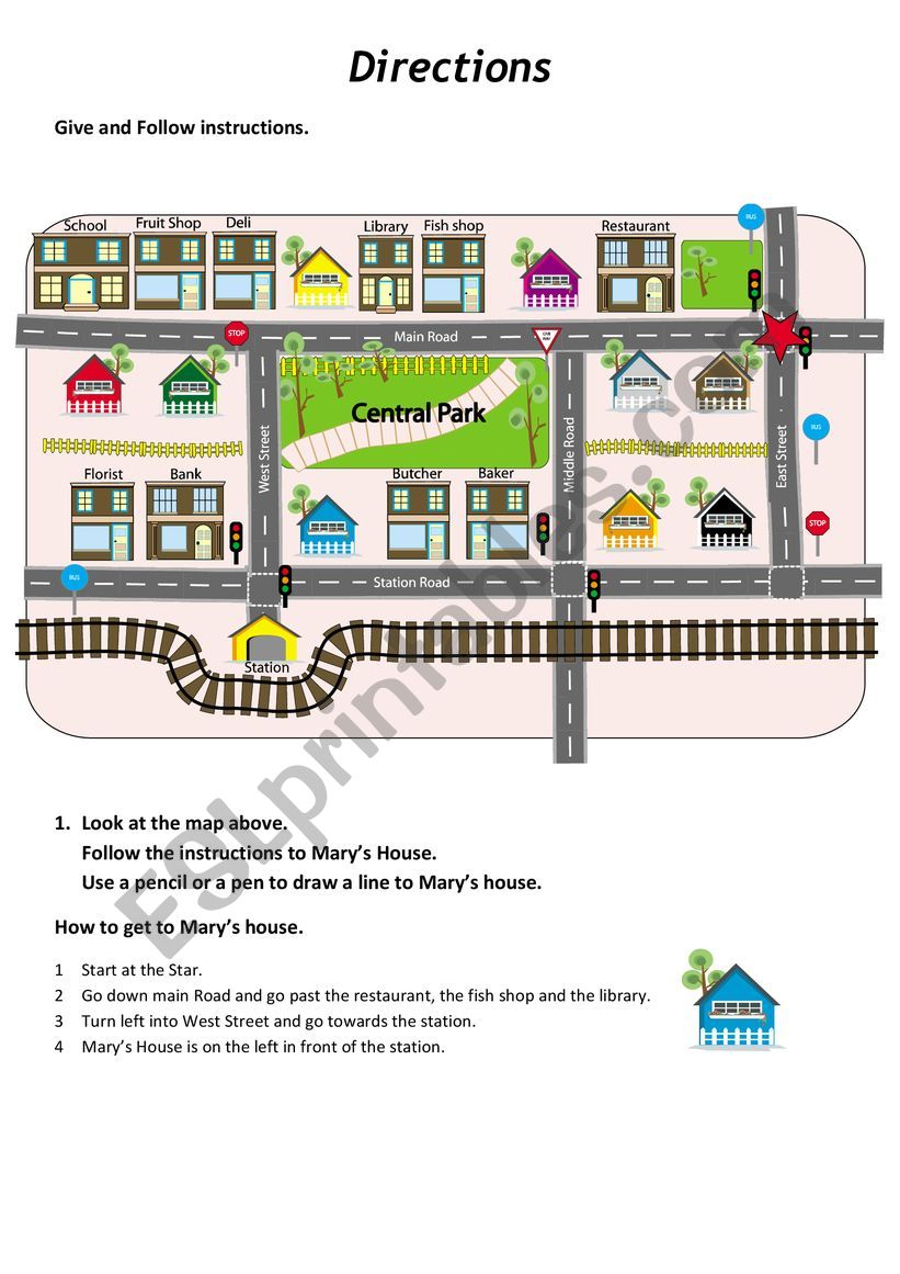 Directions worksheet