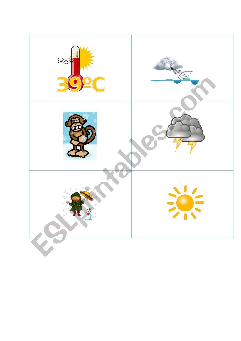 weather bingo  worksheet