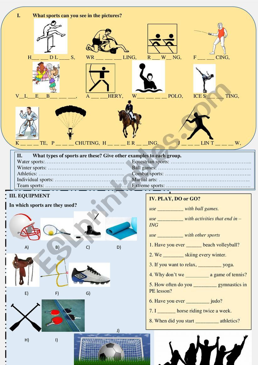 SPORTS worksheet