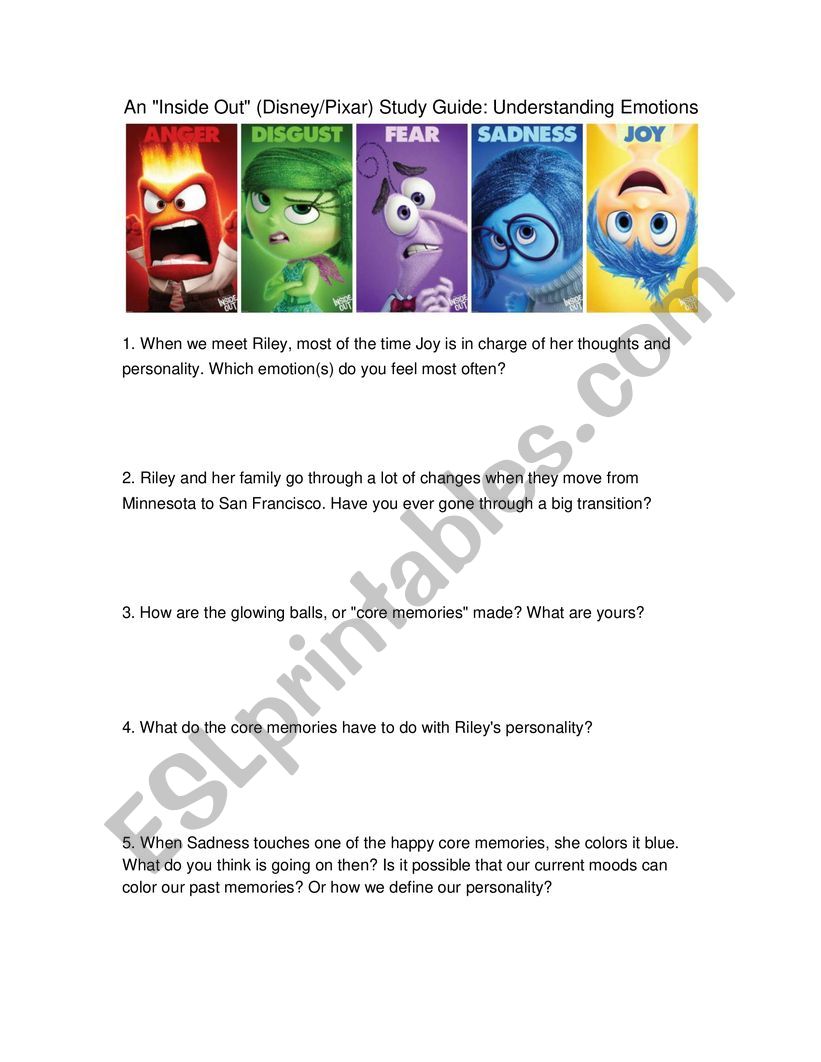 An Inside Out_Disney Pixar Study Guide_ Understanding Emotions