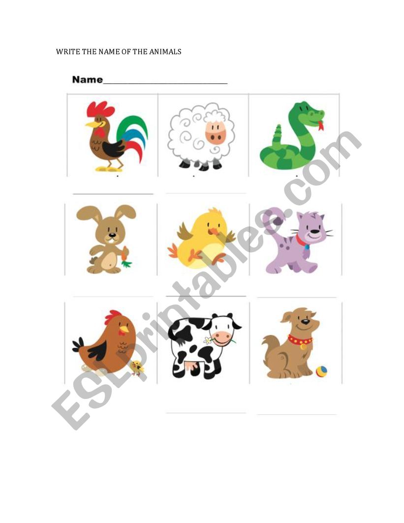 FARM ANIMALS worksheet