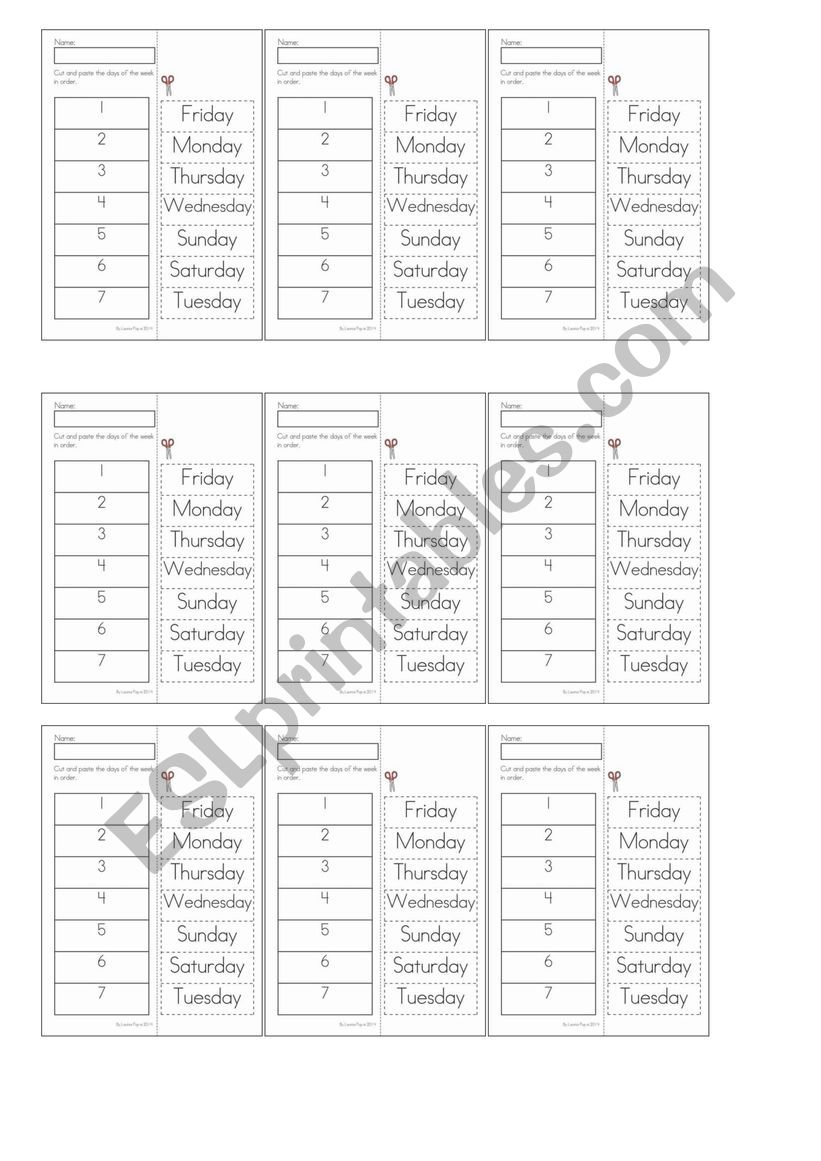 colours worksheet