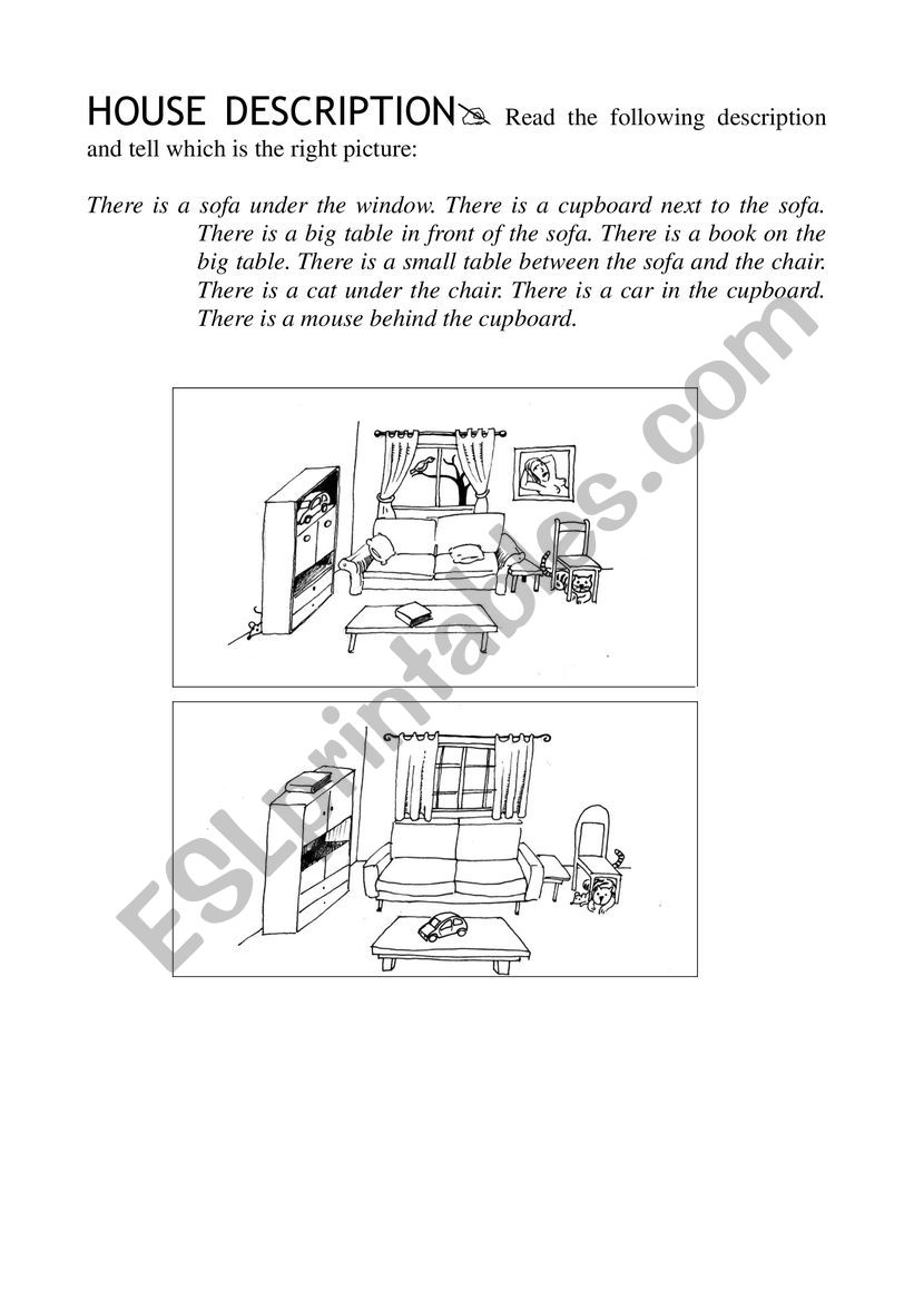 House description worksheet