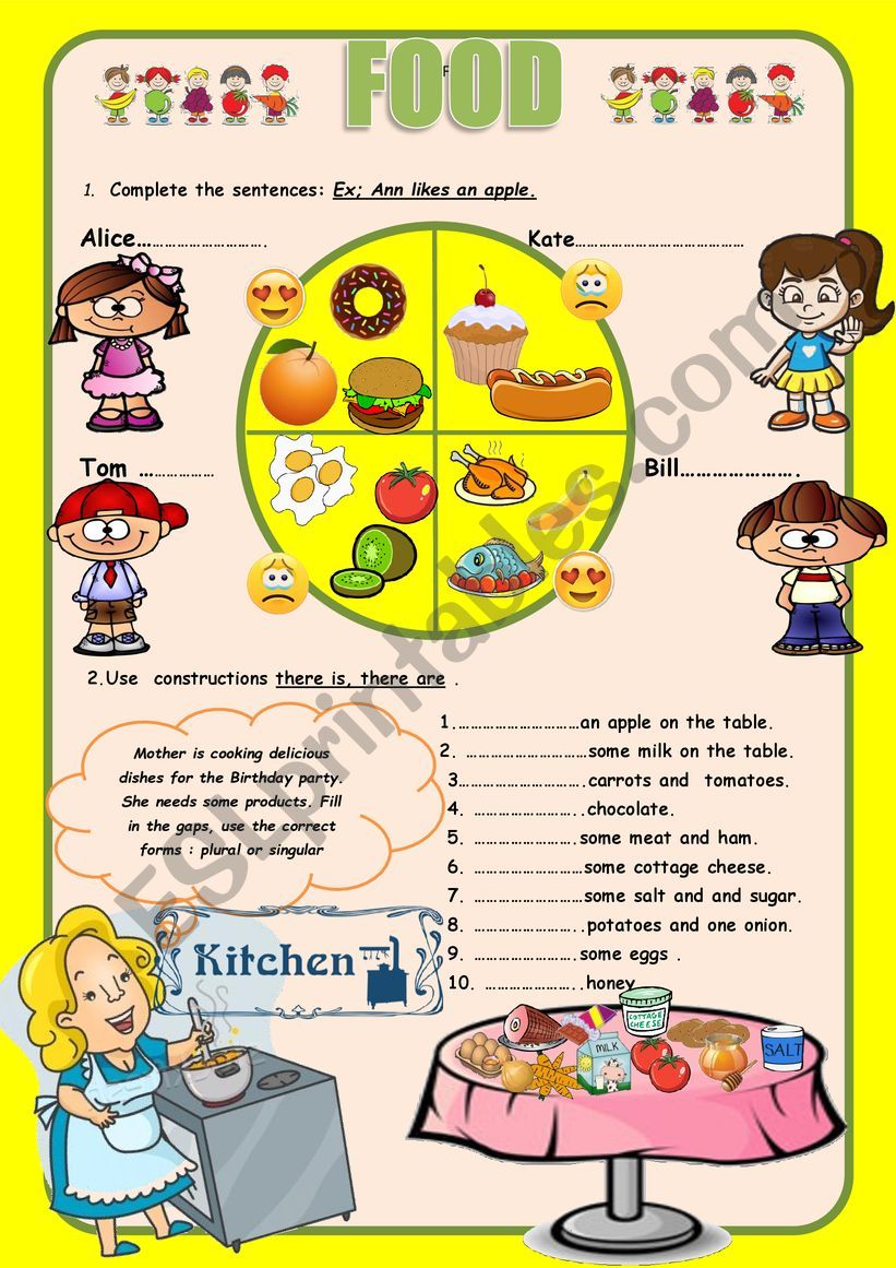 Food worksheet