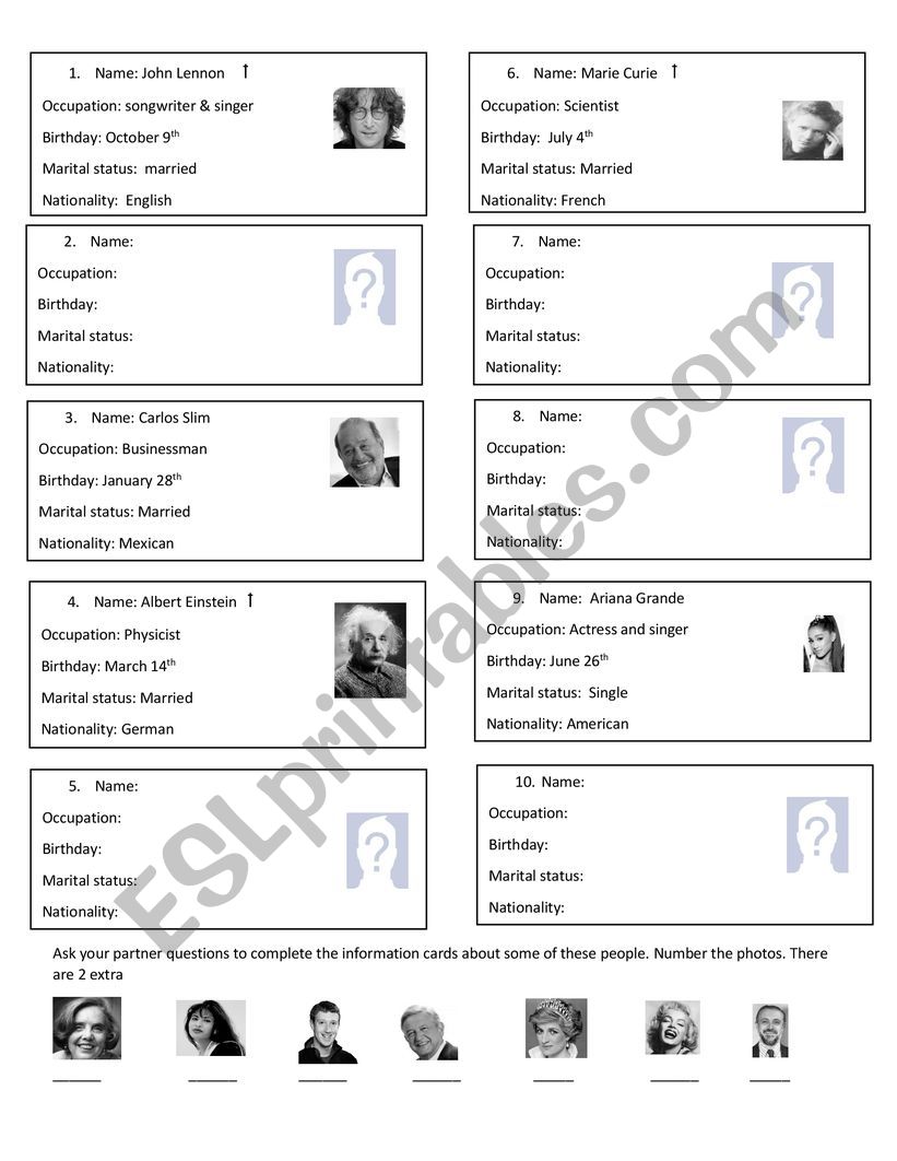 TO BE past & present worksheet