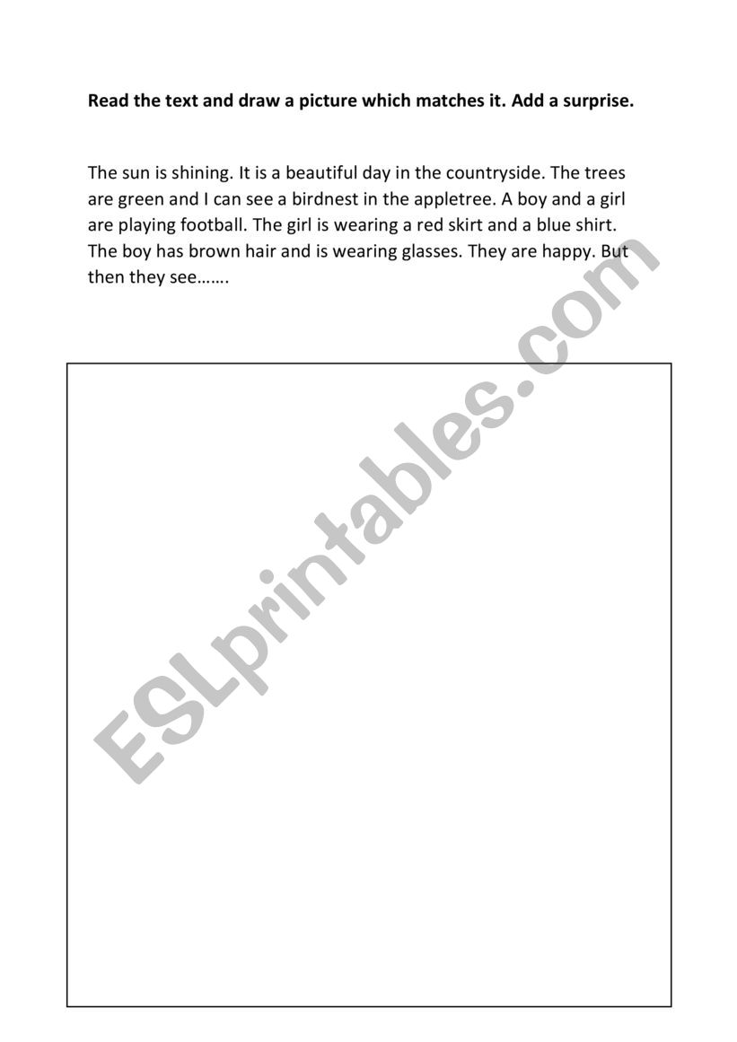 Text and drawing worksheet