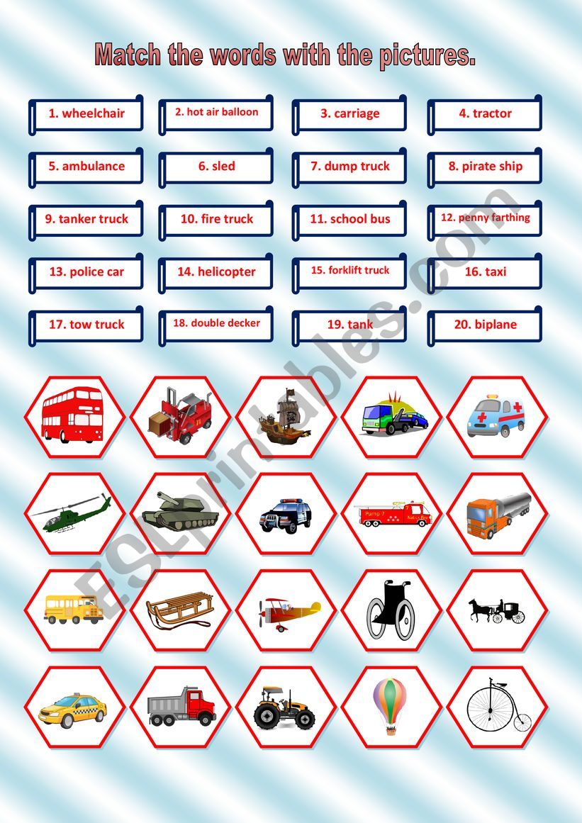 Transportation - Exercise worksheet