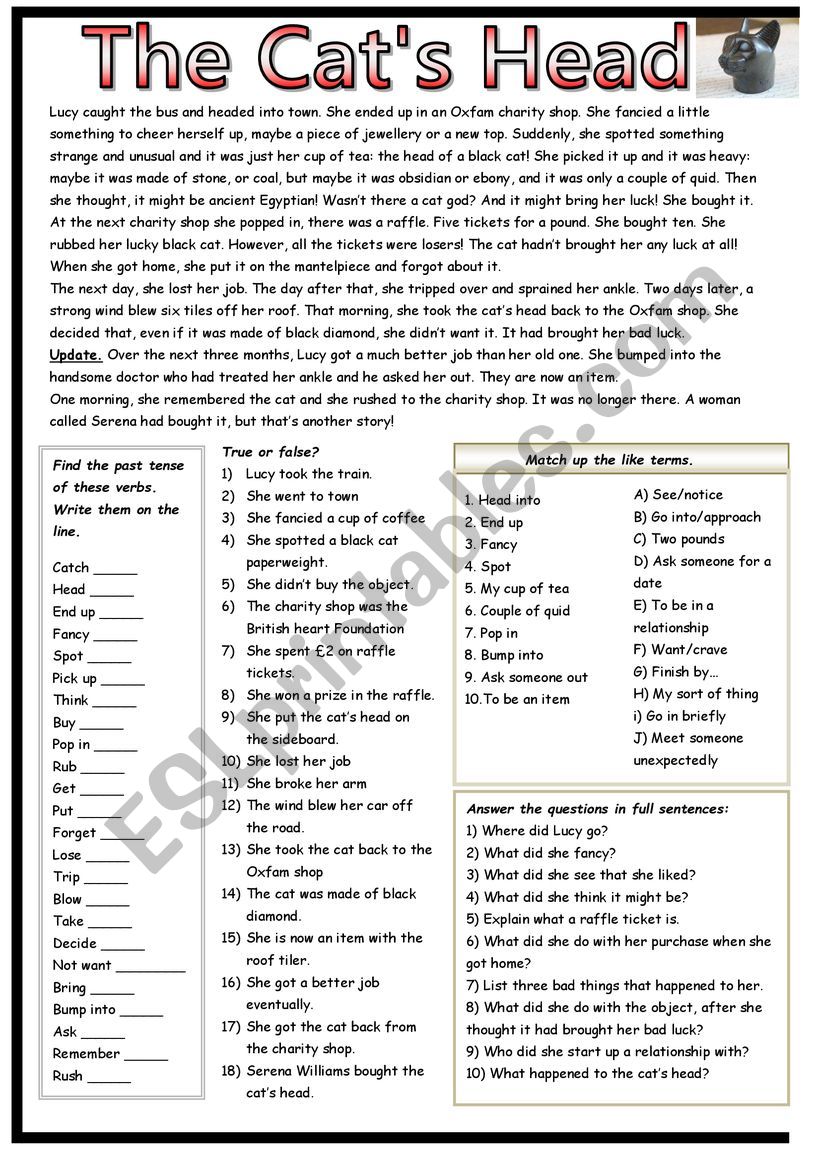 The Cats Head worksheet