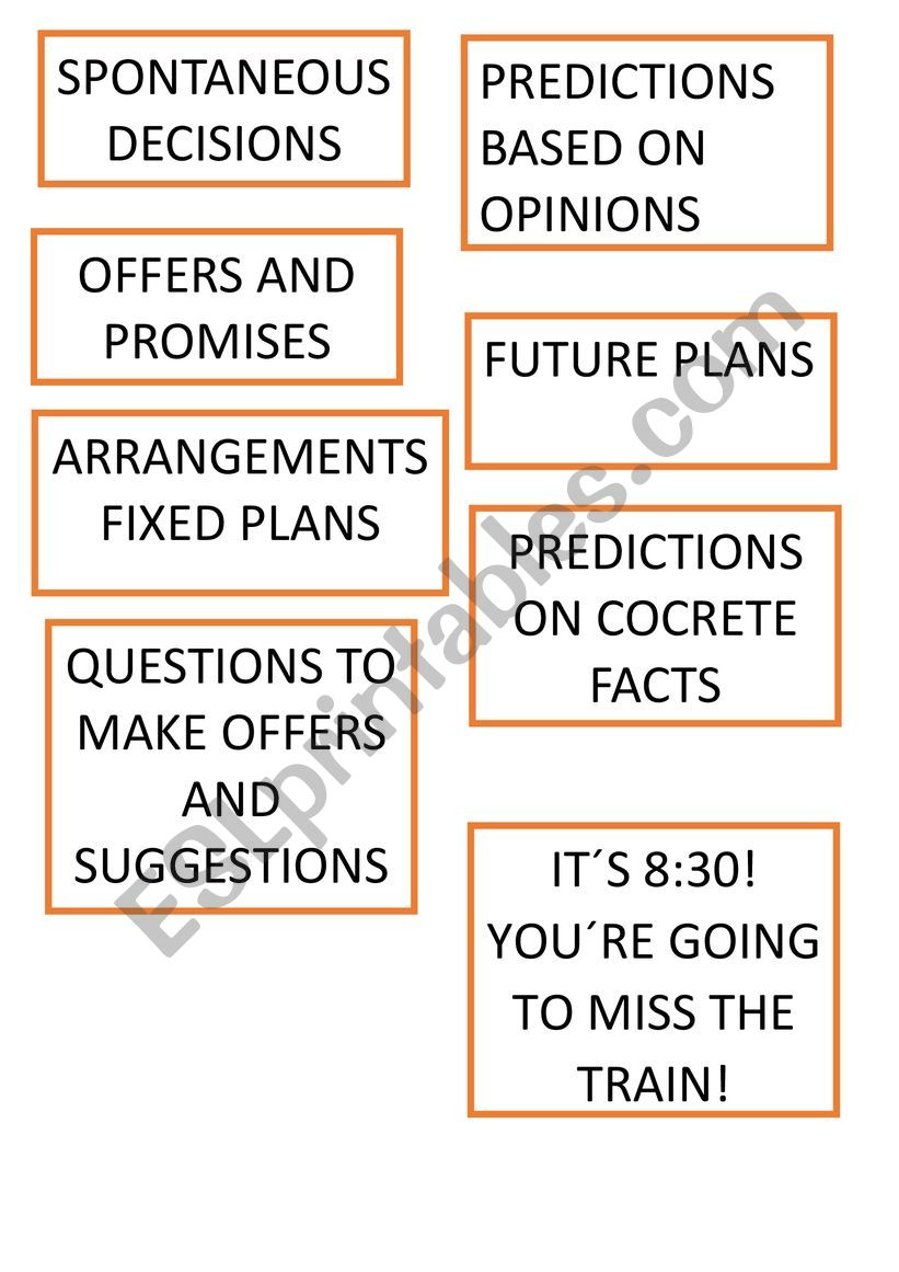 FUTURE PLANS worksheet