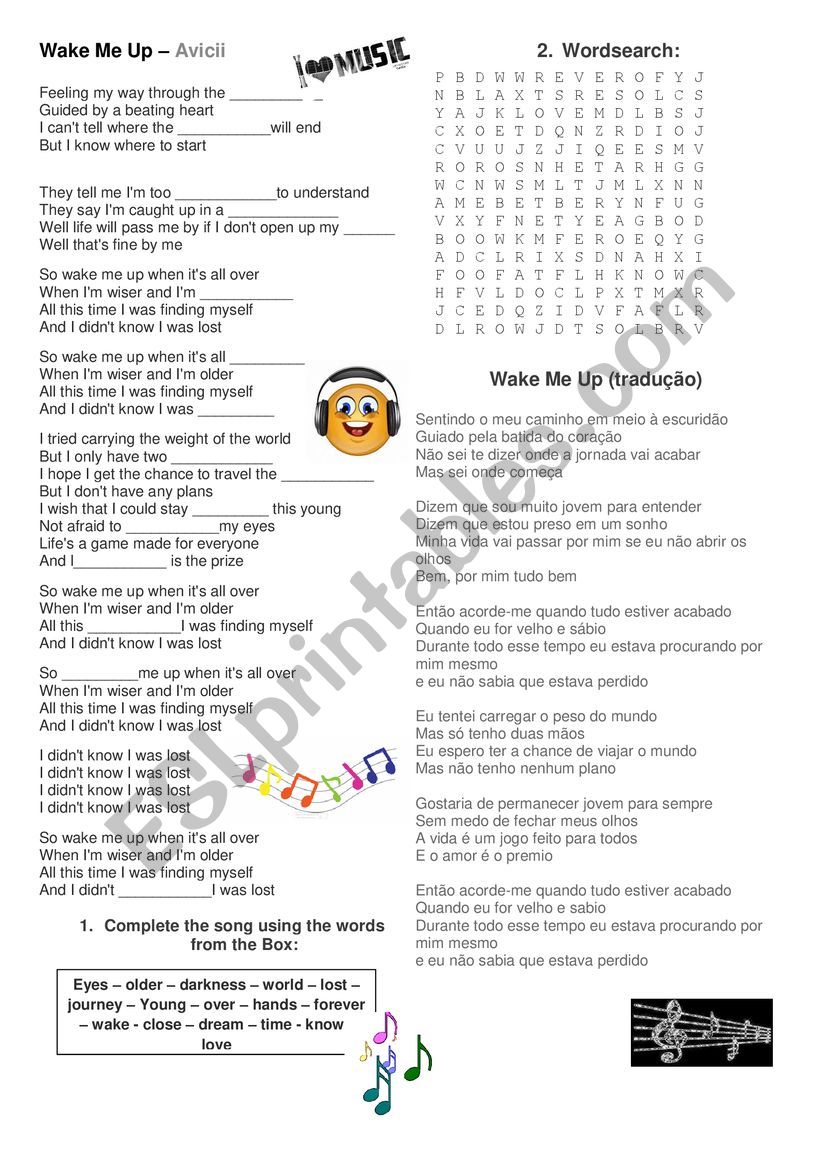 Wake me up - Song worksheet